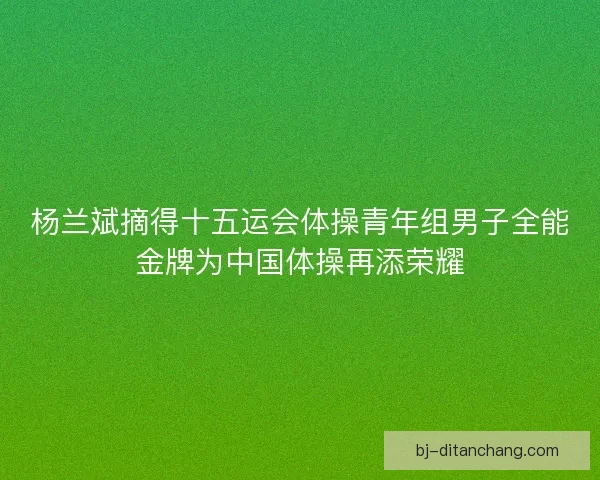杨兰斌摘得十五运会体操青年组男子全能金牌为中国体操再添荣耀