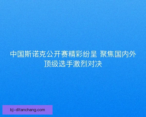 中国斯诺克公开赛精彩纷呈 聚焦国内外顶级选手激烈对决 中国斯诺克公开赛精彩纷呈 聚焦国内外顶级选手激烈对决