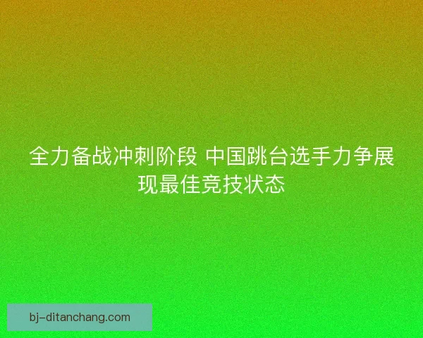 全力备战冲刺阶段 中国跳台选手力争展现最佳竞技状态