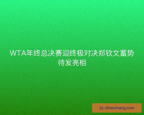 WTA年终总决赛迎终极对决郑钦文蓄势待发亮相