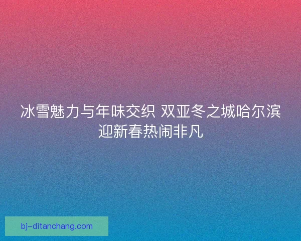 冰雪魅力与年味交织 双亚冬之城哈尔滨迎新春热闹非凡