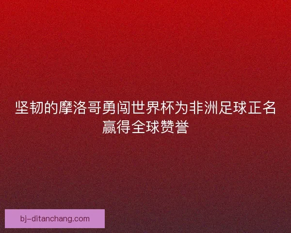 坚韧的摩洛哥勇闯世界杯为非洲足球正名赢得全球赞誉